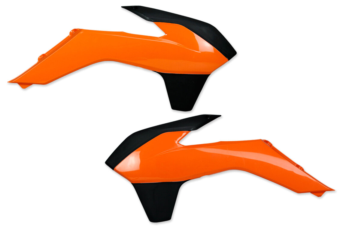 Polisport Orange / Black Radiator Shroud Set for 12-16 KTM EXC, EXCF, SX, SXF, XC, XCF, XCW