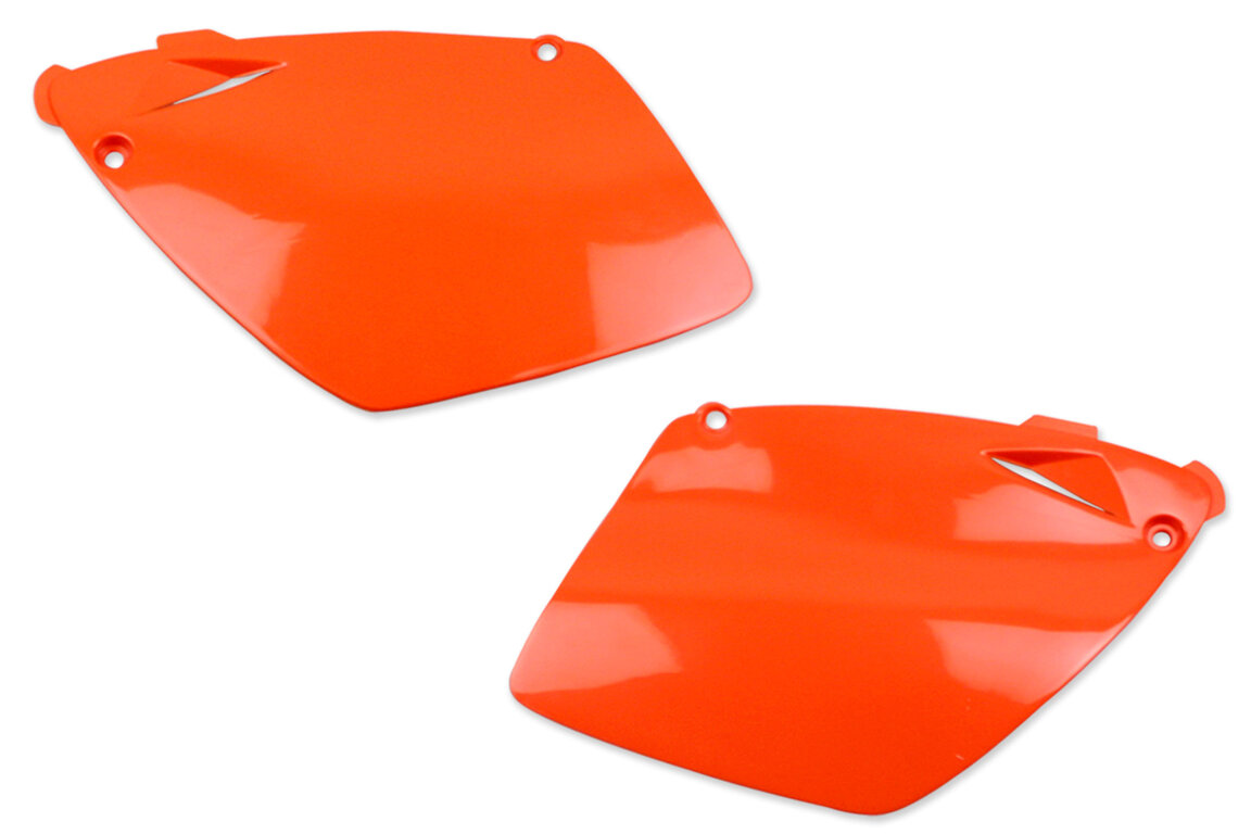 Polisport Orange Side Number Plates for 98-04 KTM EXC, MXC, SX