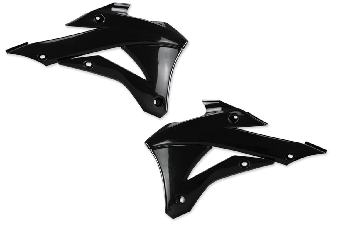 UFO Black Radiator Shroud Set for 14-21 Kawasaki KX100, KX85