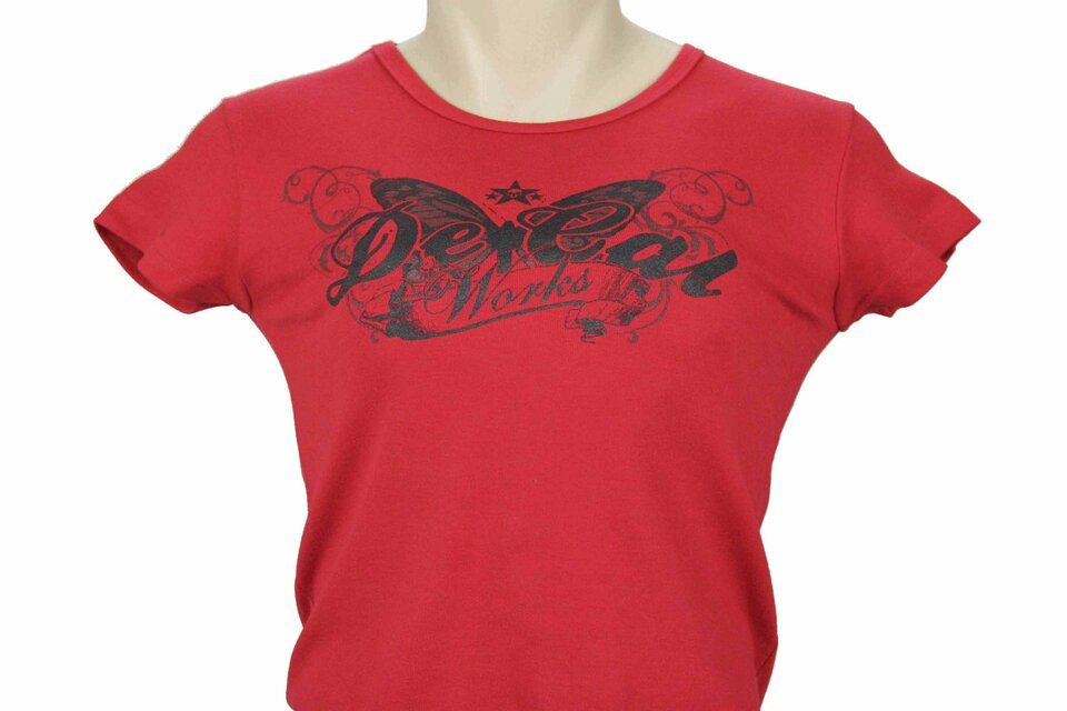 DeCal Works Large Baby Doll Red T-Shirt