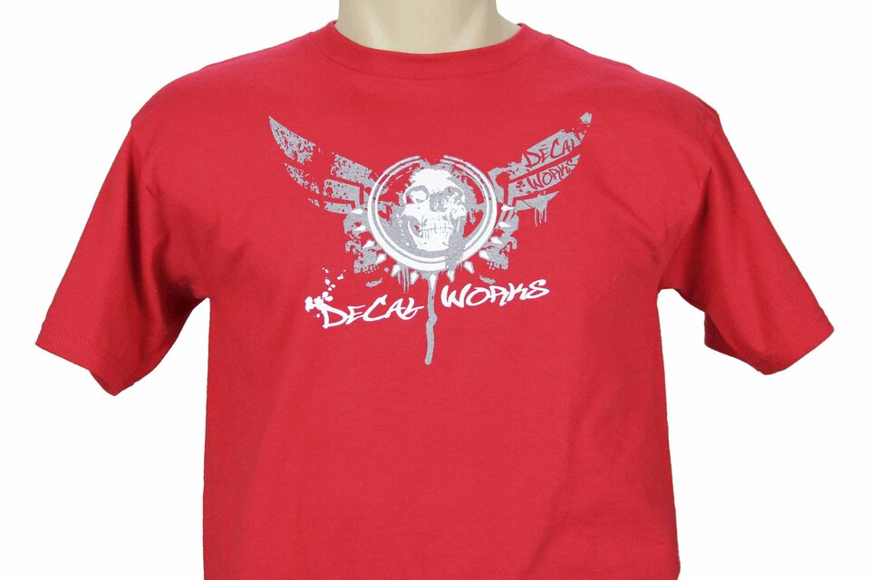 DeCal Works Small Skull Wings Red T-Shirt