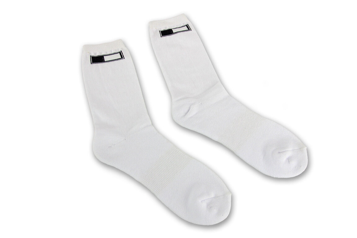 DeCal Works Large / X Large Long White Socks