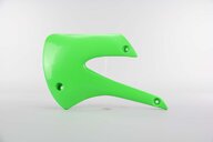 Left Side Polisport Green Radiator Shroud Set replacement plastics for 01-13 Kawasaki KX100, KX85 dirt bikes.