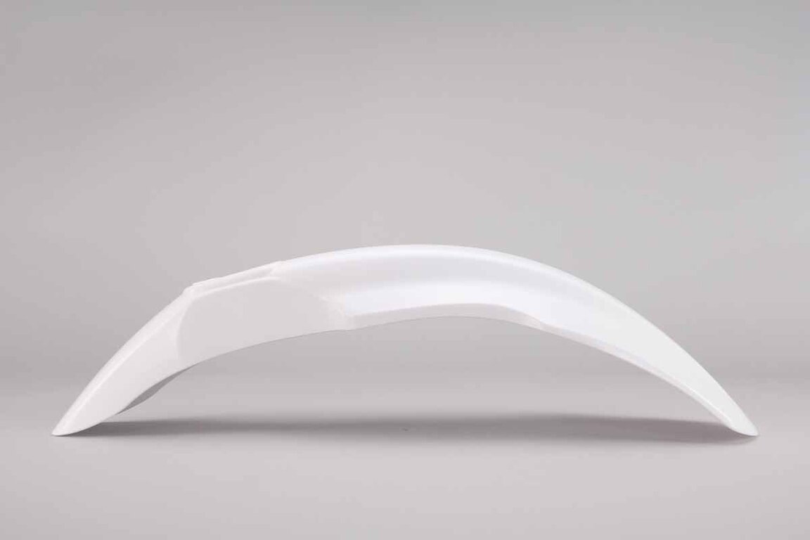 Polisport White Front Fender replacement plastics for 07-25 Honda CRF150 dirt bikes 360 view