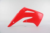 Right Side UFO Red Radiator Shroud Set replacement plastics for 03-07 Honda CR85 dirt bikes.