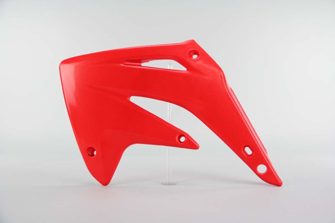 Left Side UFO Red Radiator Shroud Set replacement plastics for 03-07 Honda CR85 dirt bikes.