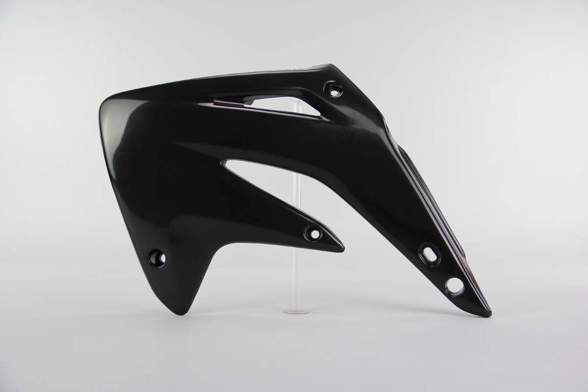 Left Side UFO Black Radiator Shroud Set replacement plastics for 03-07 Honda CR85 dirt bikes.