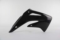 Right Side UFO Black Radiator Shroud Set replacement plastics for 03-07 Honda CR85 dirt bikes.