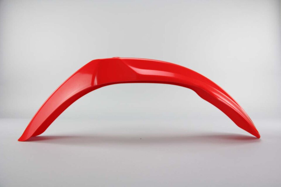 Polisport Red Front Fender replacement plastics for 04-17 Honda CR125, CR250, CRF250, CRF450 dirt bikes 360 view