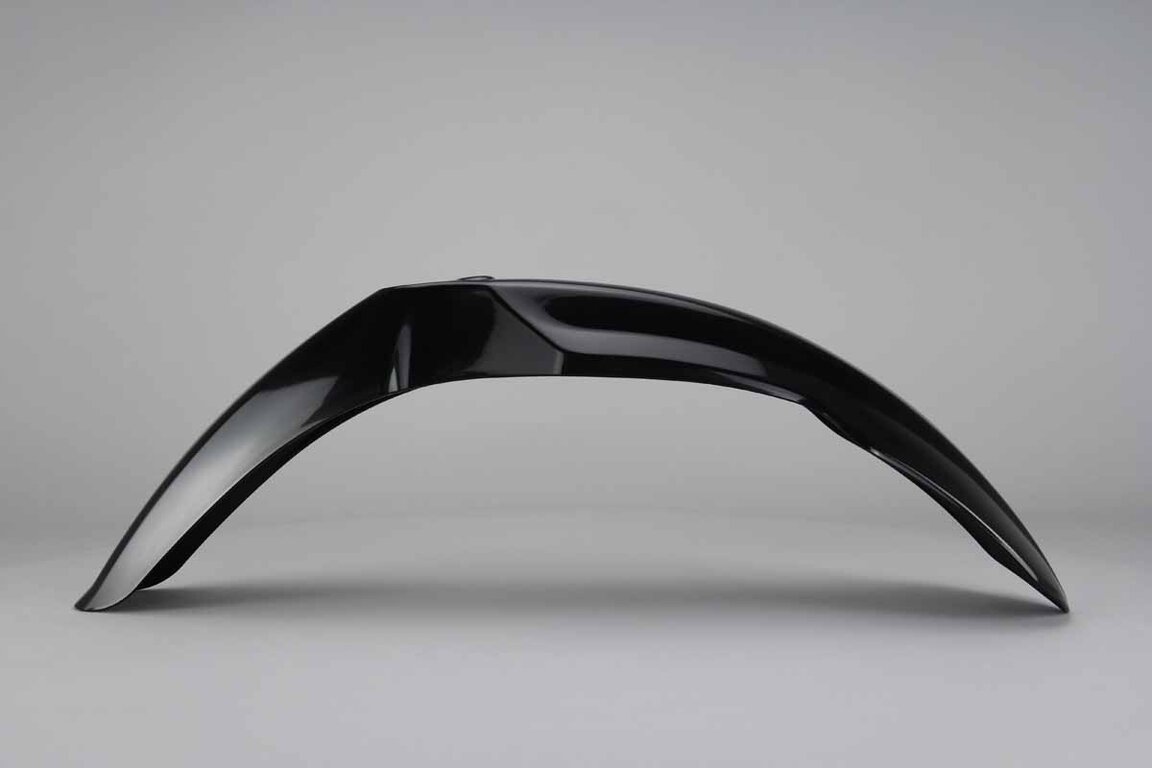 Polisport Black Front Fender replacement plastics for 04-17 Honda CR125, CR250, CRF250, CRF450 dirt bikes 360 view