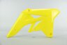 Right Side Polisport Yellow Radiator Shroud Set replacement plastics for 07-09 Suzuki RMZ250 dirt bikes.