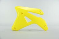 Left Side Polisport Yellow Radiator Shroud Set replacement plastics for 07 Suzuki RMZ450 dirt bikes.