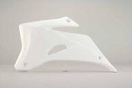 Left Side Polisport White Radiator Shroud Set replacement plastics for 06-09 Yamaha YZ250F, YZ450F dirt bikes.