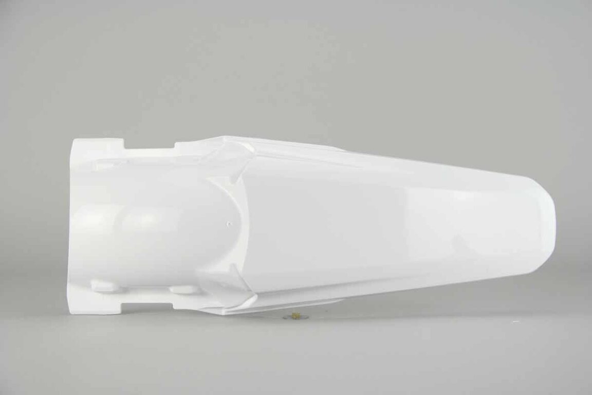 Polisport White Rear Fender replacement plastics for 06-07 Honda CRF250 dirt bikes 360 view