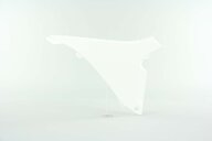 Right Side Polisport White Airbox Covers replacement plastics for 11-12 KTM SX, SXF, XC, XCF dirt bikes.