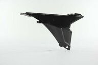 Left Side Polisport Black Airbox Covers replacement plastics for 12-16 KTM SX, SXF, XC, XCF dirt bikes.