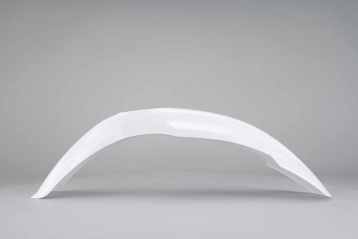 Polisport White Front Fender replacement plastics for 06-14 Yamaha WRF, YZ125, YZ250, YZ250F, YZ450F dirt bikes 360 view