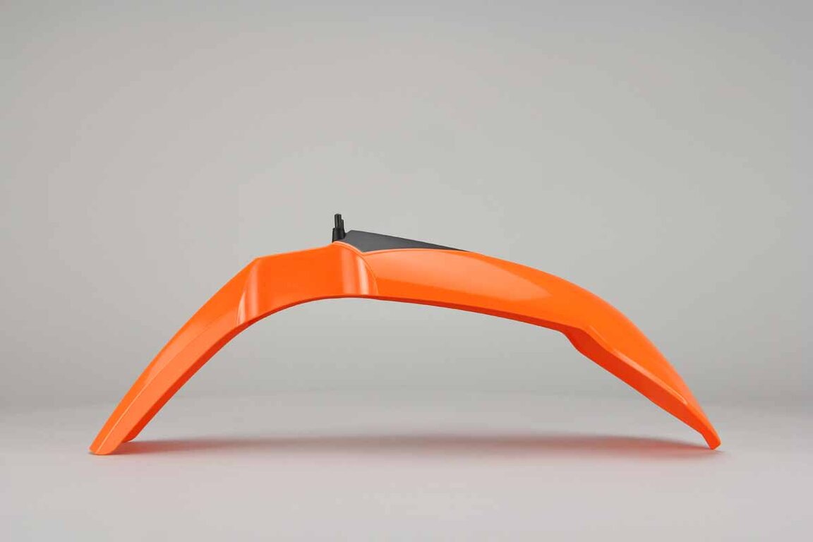 Polisport Orange Front Fender replacement plastics for 09-11 KTM SX65 dirt bikes 360 view