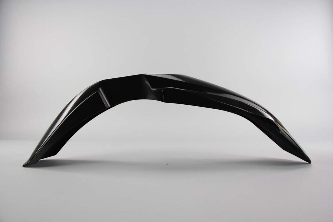 Polisport Black Front Fender replacement plastics for 02-23 Yamaha WRF, YZ125, YZ250, YZ250F, YZ450F dirt bikes 360 view