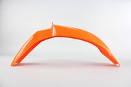 Polisport Orange Front Fender replacement plastics for 98-08 KTM EXC, MXC, SX, SXF, XC, XCF, XCG, XCW dirt bikes 360 view