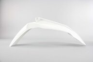 Polisport White Front Fender replacement plastics for 12-16 KTM EXC, EXCF, SX, SXF, XC, XCF, XCW dirt bikes 360 view