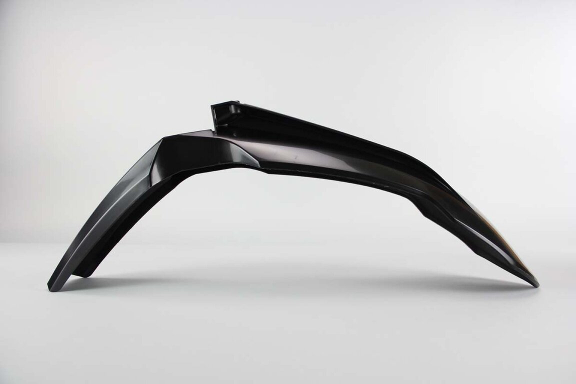 Polisport Black Front Fender replacement plastics for 12-16 KTM EXC, EXCF, SX, SXF, XC, XCF, XCW dirt bikes 360 view