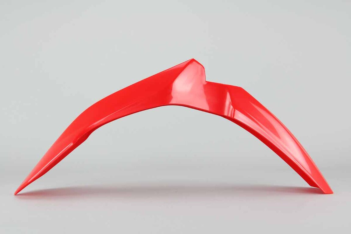 Polisport Red Front Fender replacement plastics for 13-17 Honda CRF250, CRF450 dirt bikes 360 view