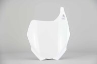 Polisport White Front Number Plate replacement plastics for 06-14 Yamaha YZ125, YZ250, YZ250F, YZ450F dirt bikes 360 view