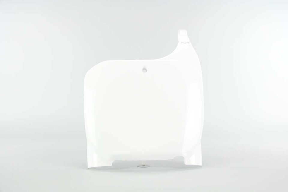 Polisport White Front Number Plate replacement plastics for 00-03 Honda CR125, CR250, CRF450 dirt bikes 360 view