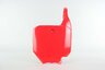 UFO Red Front Number Plate replacement plastics for 03-25 Honda CR85, CRF150 dirt bikes 360 view