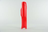 Left Side Polisport Red Lower Fork Guards replacement plastics for 90-18 Honda CR125, CR250, CR500, CRF250, CRF450 dirt bikes.