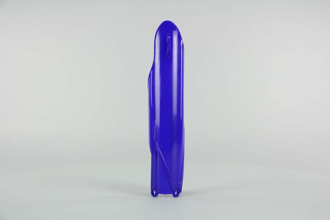 Left Side UFO Blue Lower Fork Guards replacement plastics for 10-25 Yamaha YZ125, YZ250, YZ250F, YZ450F dirt bikes.