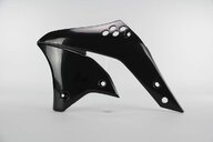 Left Side UFO Black Radiator Shroud Set replacement plastics for 06-08 Kawasaki KX250F dirt bikes.