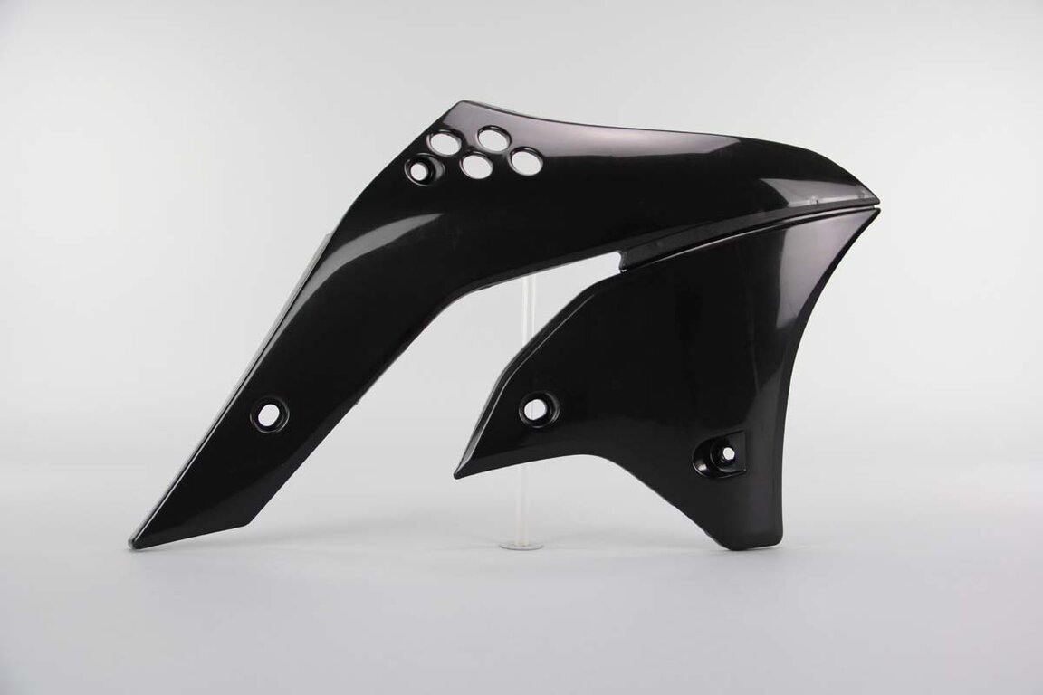 Right Side UFO Black Radiator Shroud Set replacement plastics for 06-08 Kawasaki KX250F dirt bikes.