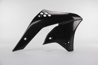 Right Side UFO Black Radiator Shroud Set replacement plastics for 06-08 Kawasaki KX250F dirt bikes.