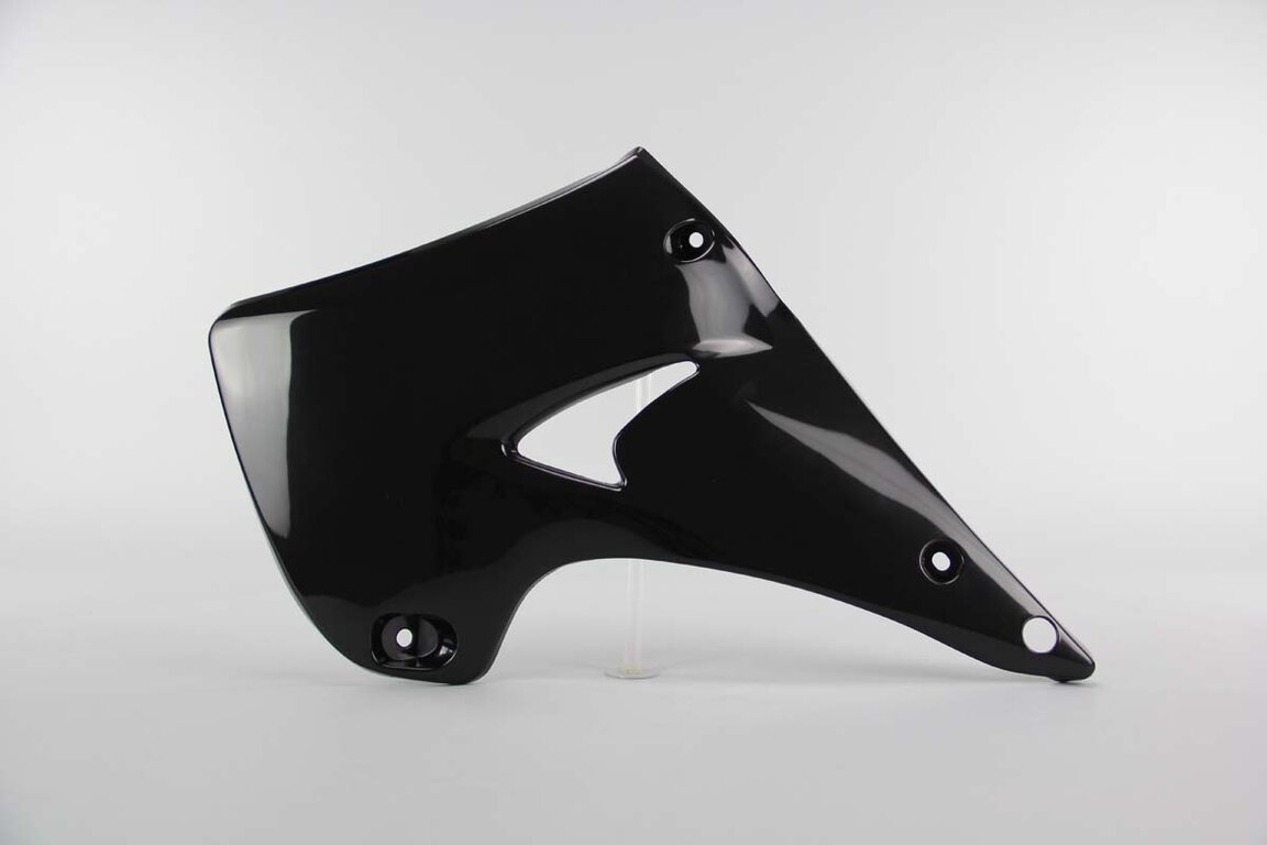 Left Side Acerbis Black Radiator Shroud Set replacement plastics for 03-07 Kawasaki KX dirt bikes.