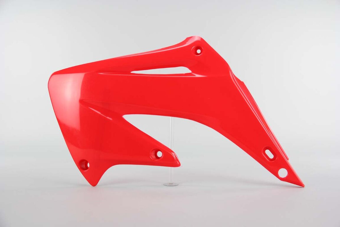 Left Side Polisport Red Radiator Shroud Set replacement plastics for 02-07 Honda CR125, CR250 dirt bikes.