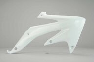 Right Side UFO White Radiator Shroud Set replacement plastics for 05-07 Honda CRF450 dirt bikes.