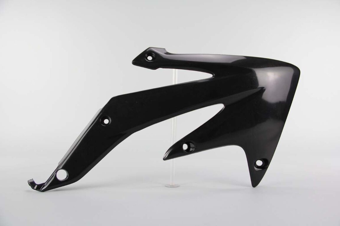 Right Side UFO Black Radiator Shroud Set replacement plastics for 05-07 Honda CRF450 dirt bikes.