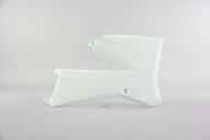 Right Side Acerbis White Radiator Shroud Set replacement plastics for 06-12 KTM SX, SX85, XC dirt bikes.