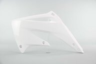 Left Side UFO White Radiator Shroud Set replacement plastics for 02-04 Honda CRF450 dirt bikes.