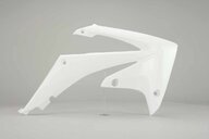 Right Side Polisport White Radiator Shroud Set replacement plastics for 09-13 Honda CRF250, CRF450 dirt bikes.