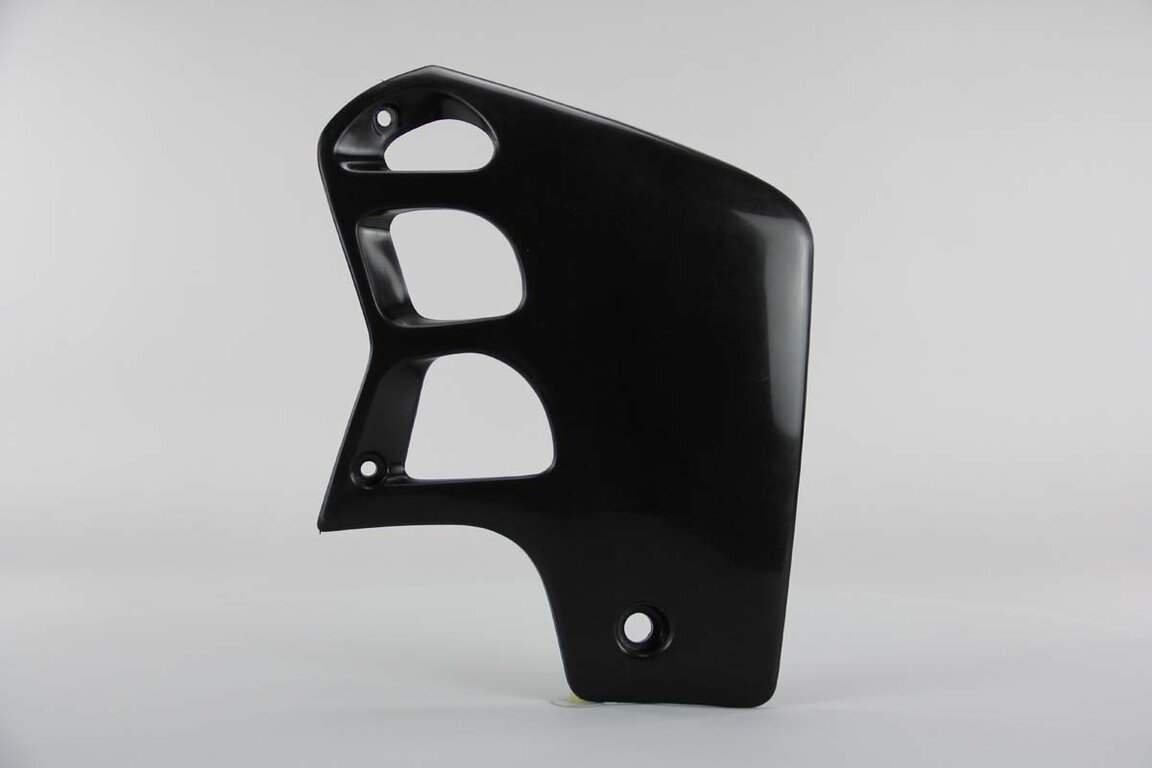 Right Side UFO Black Radiator Shroud Set replacement plastics for 90-01 Honda CR500 dirt bikes.