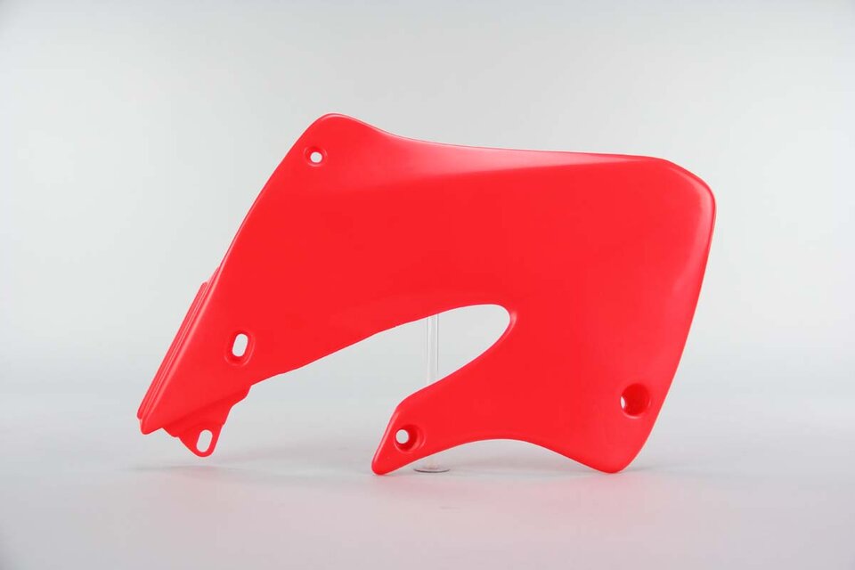 Right Side Polisport Red Radiator Shroud Set replacement plastics for 97-99 Honda CR125, CR250 dirt bikes.