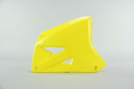 Right Side UFO Yellow Radiator Shroud Set replacement plastics for 01-08 Suzuki RM125, RM250 dirt bikes.