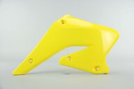 Right Side Polisport Yellow Radiator Shroud Set replacement plastics for 04-06 Suzuki RMZ250 dirt bikes.