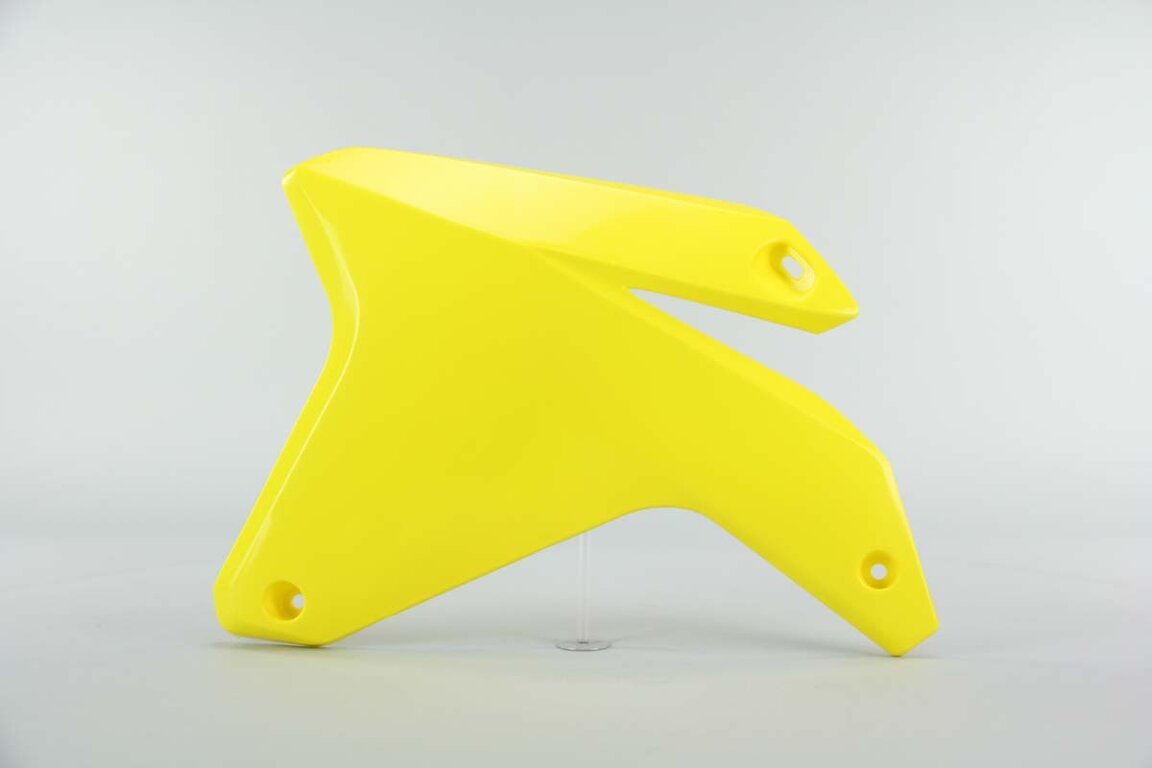 Left Side Polisport Yellow Radiator Shroud Set replacement plastics for 05-06 Suzuki RMZ450 dirt bikes.