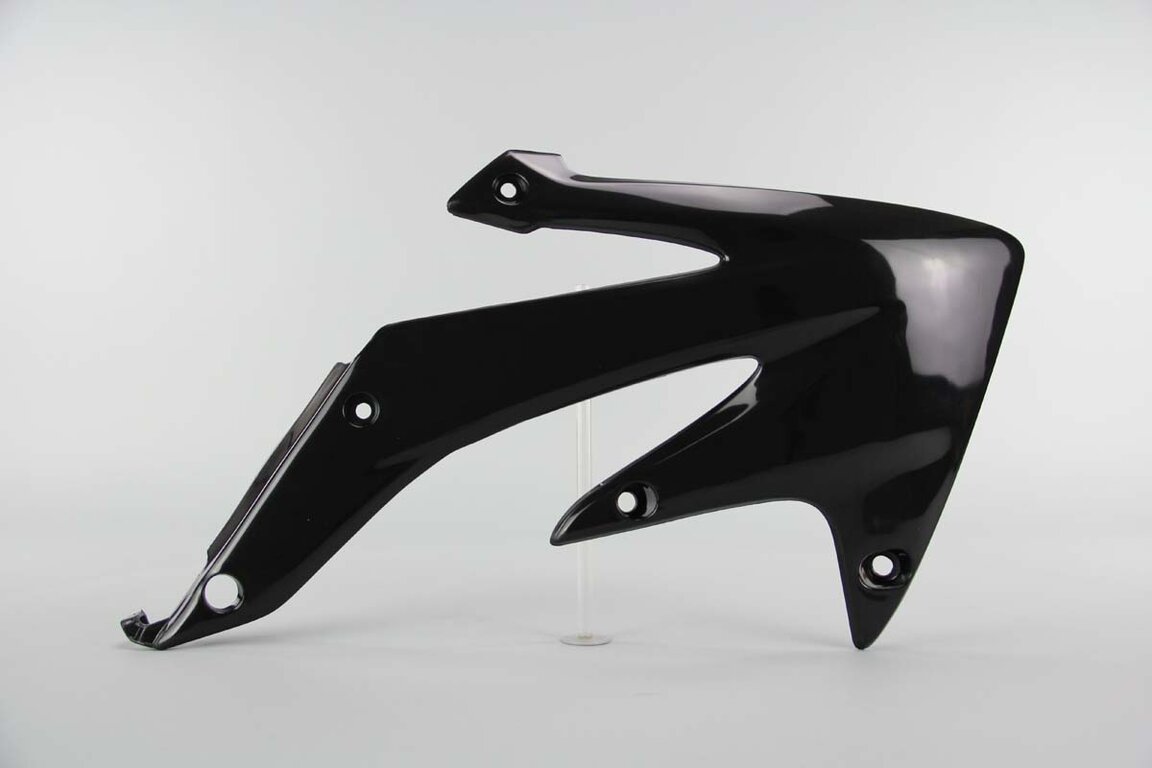 Right Side UFO Black Radiator Shroud Set replacement plastics for 08-17 Honda CRF450 dirt bikes.