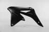 Left Side UFO Black Radiator Shroud Set replacement plastics for 10-18 Suzuki RMZ250 dirt bikes.