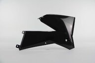 Right Side Polisport Black Radiator Shroud Set replacement plastics for 05-08 KTM EXC, SX, SXF, XC, XCW dirt bikes.